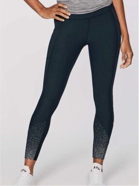 lululemon athletica tight stuff tight II scalloped nocturnal teal SZ 2